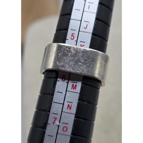 Chunky Abstract Style Size 5 Stamped 925 Sterling Ring - Picture 6 of 7